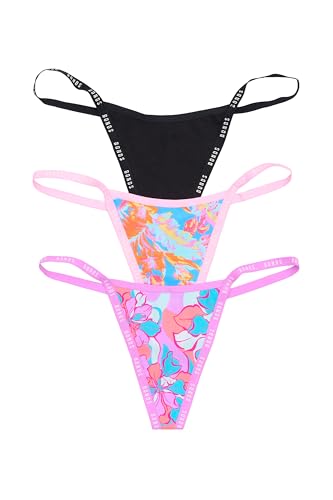 String Thong Underwear in Cotton-Rich Blend for Women, 3-Pack