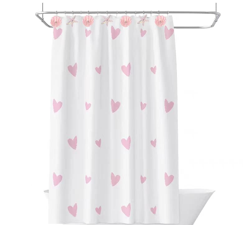 Seashell Shower Curtain Hooks, 12PCS Stainless Steel Anti Rust Starfish and Seashell Decorative Shower Hooks Ocean Theme Shower Curtain Hooks for Home Bathroom