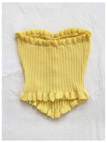 Women's Pearl Strapless Tops Summer Asymmetrical Tube Tops