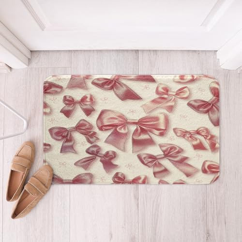 Kawaii Ribbon Bow 20"X32" Bath Mat Non Slip