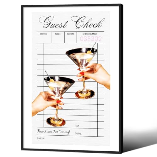 Cocktail Poster Alcohol Drink Wall Art Preppy Bar Cart Canvas Prints for Funky Bar Kitchen Wall Decor