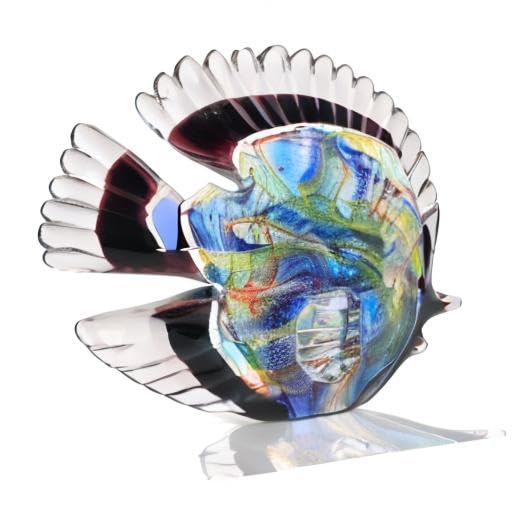 Hand Blown Glass Conch - Coastal Home Decor Conch Corners, Glass Art Conch Sculptures, Office Decor Blown Glass Art, Living Room Table Centerpieces, Bathroom Shelf Tops And Cabinet Decor