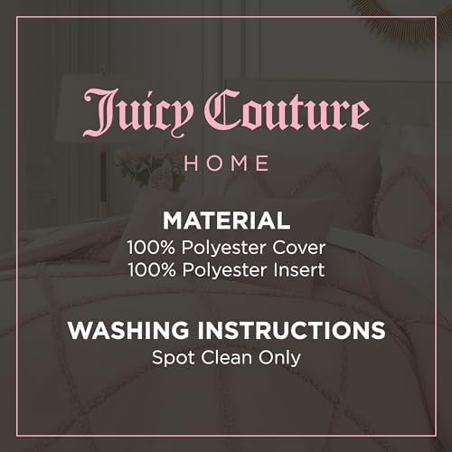 Juicy Couture Rectangle 1-Piece Living Room and Bedroom Décor, Decorative Accent, Premium Reversible Throw Pillow