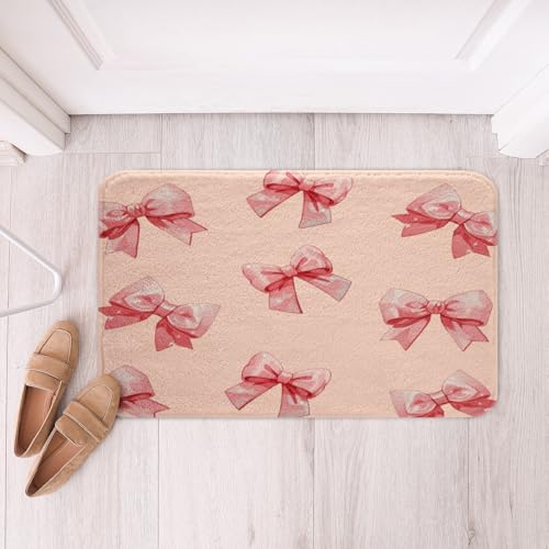 Kawaii Ribbon Bow 20"X32" Bath Mat Non Slip