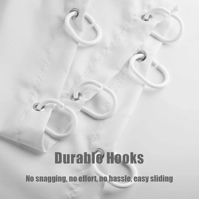 Shower Curtain Bathroom Decor with 12 Plastic Hooks 72 x 72 Inch