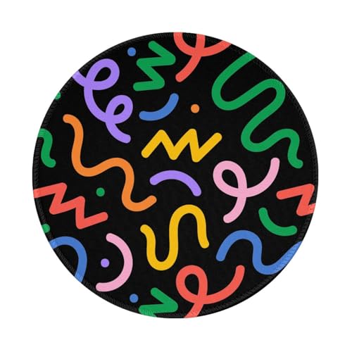 Round Mouse Pad Desk Top - Stitched Edges 8 X 8 Inch