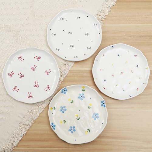 Ceramic Dinner Plates, 8" Modern Rustic Appetizer Plate