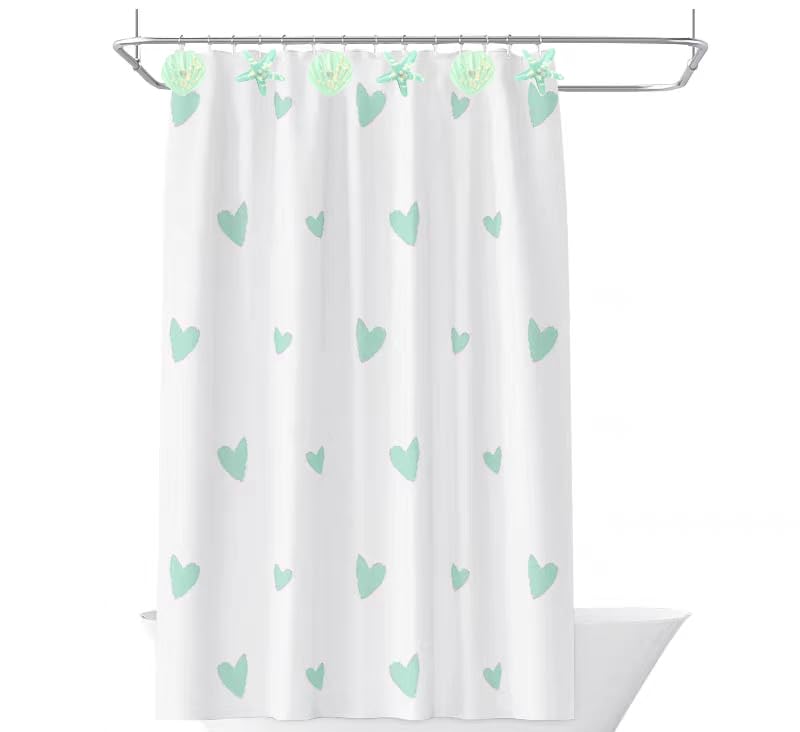 Seashell Shower Curtain Hooks, 12PCS Stainless Steel Anti Rust Starfish and Seashell Decorative Shower Hooks Ocean Theme Shower Curtain Hooks for Home Bathroom