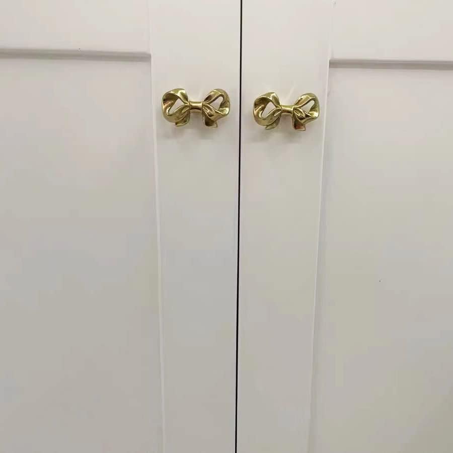 Gold 4 Pack Brass Knobs for Dresser, Drawers and Cabinet Decorative