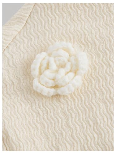 Women's 3D Floral Bell Sleeve Mock Neck Midi Dress Ruffle Hem Bodycon Wedding Guest Dresses