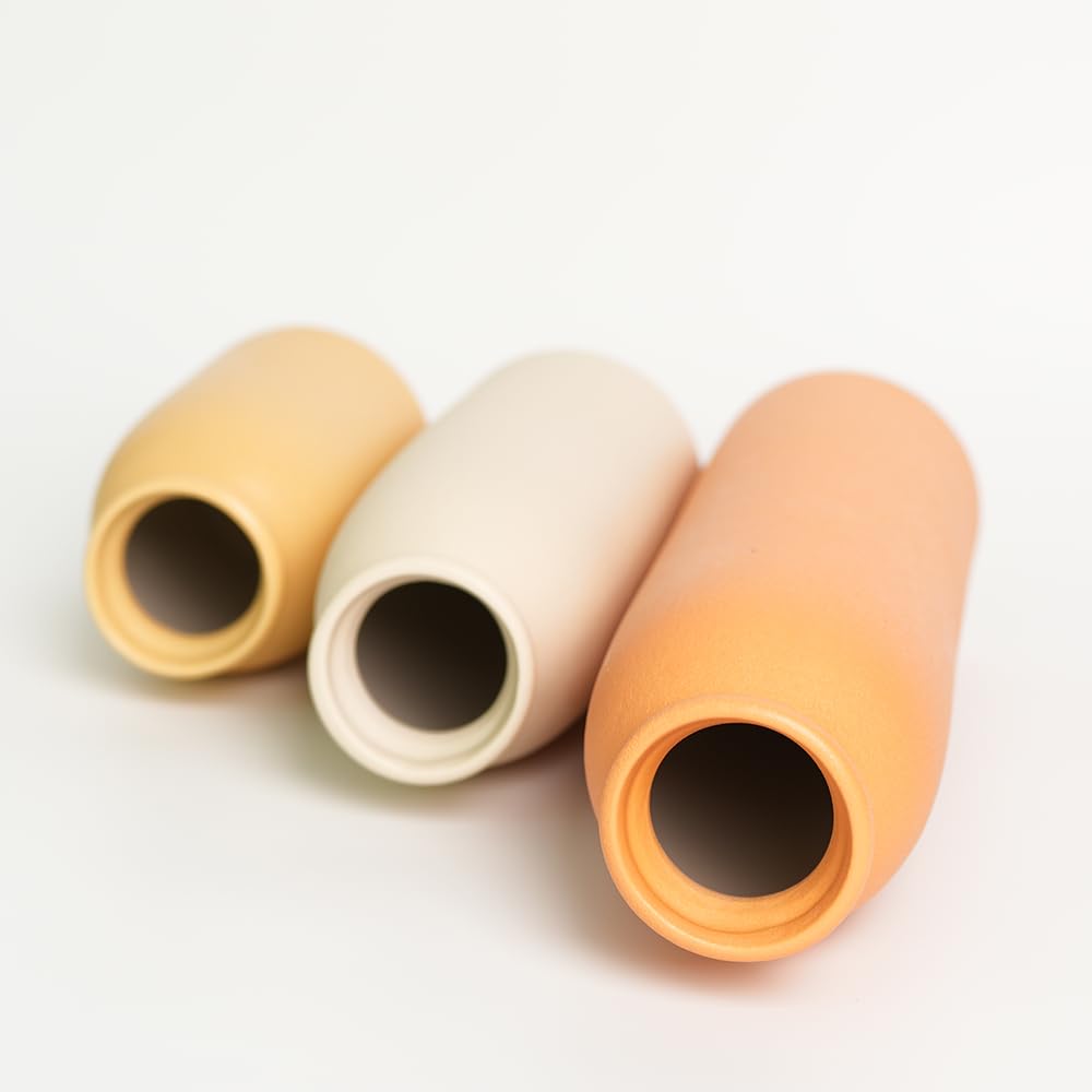 Tall Decorative Ceramic Vase Set, 3 Pieces