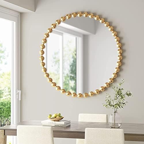 Metal Spherical Frame Round Mirror 36" Diameter