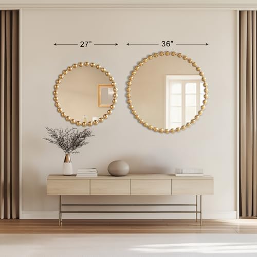 Metal Spherical Frame Round Mirror 36" Diameter
