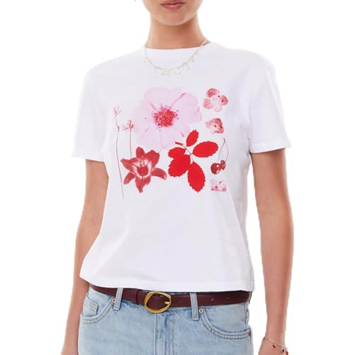 Women Hawaii Baby Tees Y2K Short Sleeve Crewneck Aesthetic Graphic Slim Fit Crop Tops