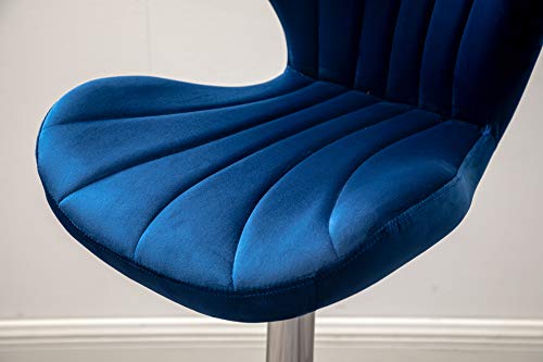 Velvet Adjustable Swivel Barstools, Set of 2