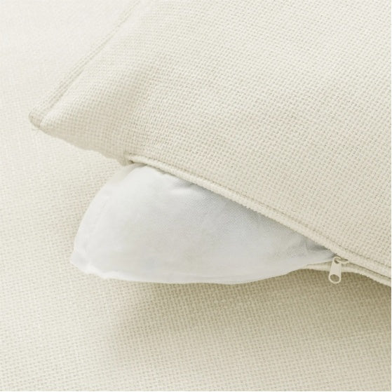 Comfy Cloud Couch Loveseat With 2 Ottoman, Modern Chenille Love Seat Upholstered Modular Couch Sleeper,  Beige White