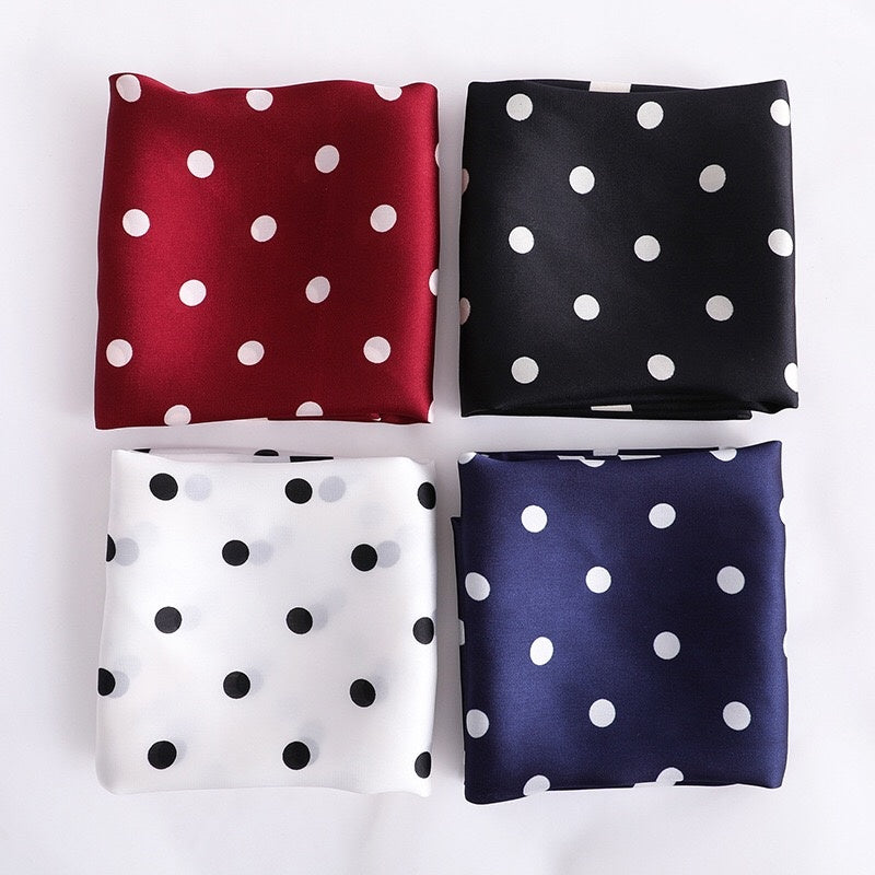 Satin Bow Tie Bow Point Small Silk Scarf