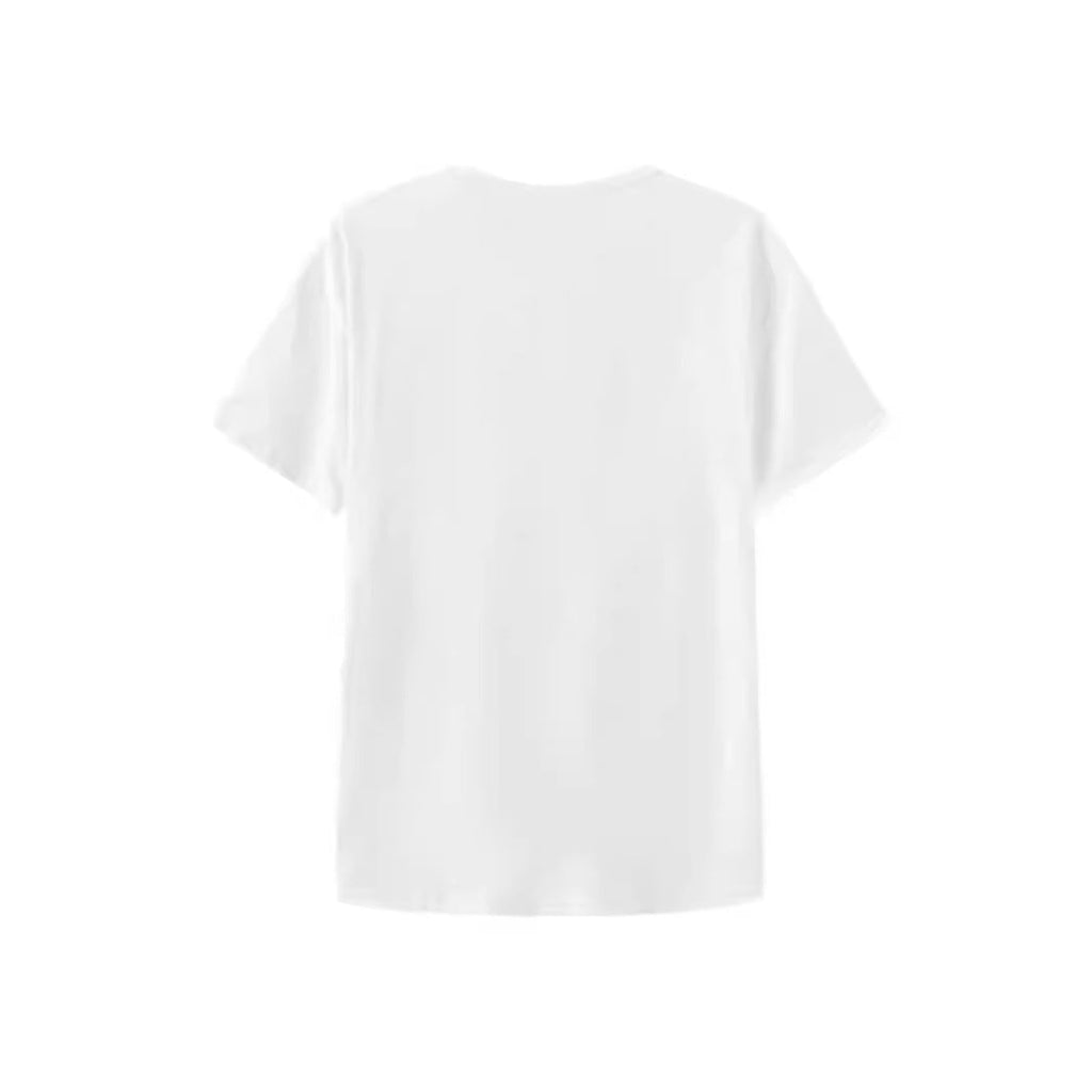 Loose Casual Print Drop Shoulder Short Sleeve