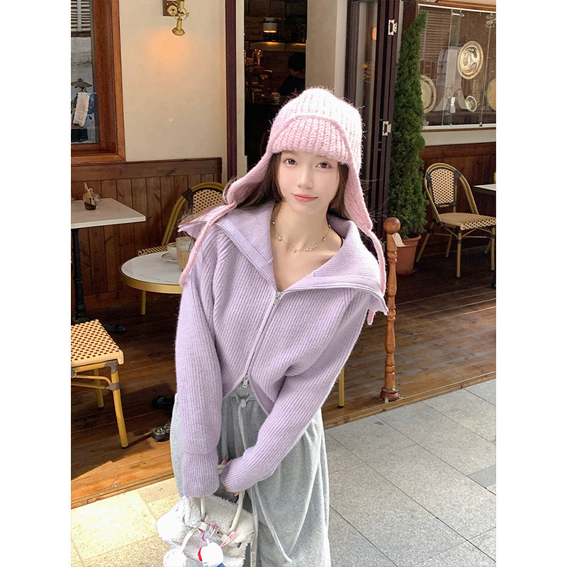 Thick Design Idle Style Sweater Coat