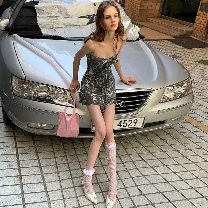 Strap Backless Tube Top Dress Women