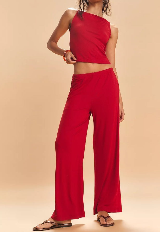 Comfortable Sling Loose Drooping Wide Leg Pants Suit