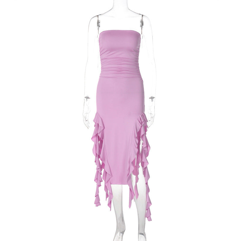 Chest Wrap Irregular Dress