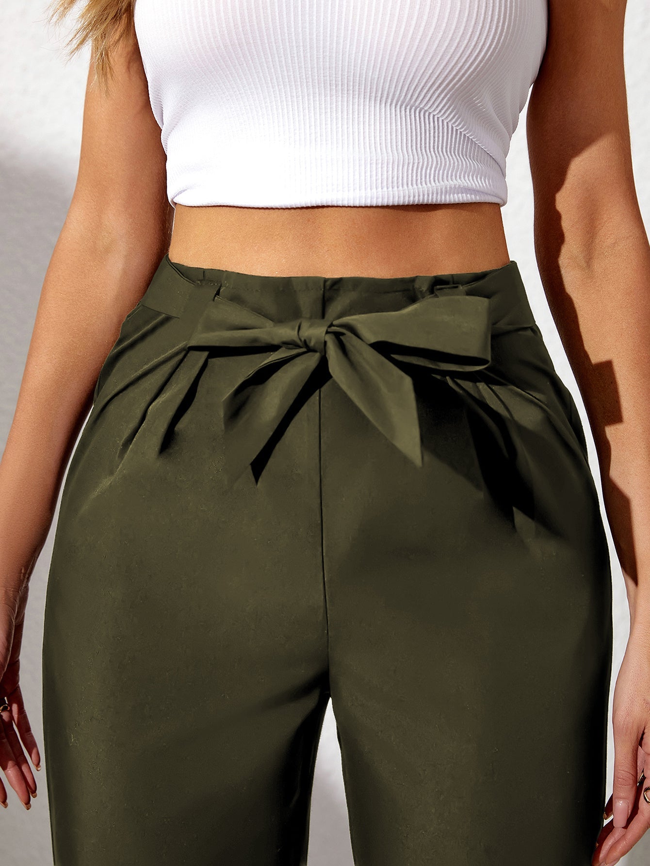 Plus Size Ankle Strap With Edge Casual Women's Pants