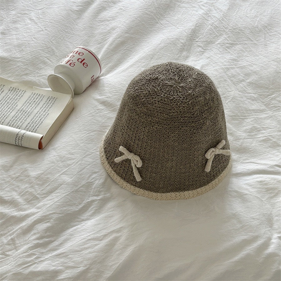 Cute Bow Knitted Fisherman Hat Women