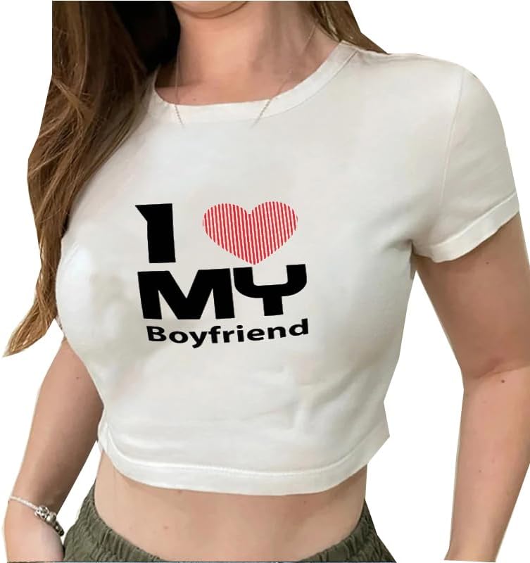 Girls Baby Tees Y2k Funny Graphic Short Sleeve Y2K Short Sleeve Graphic Crop Tops