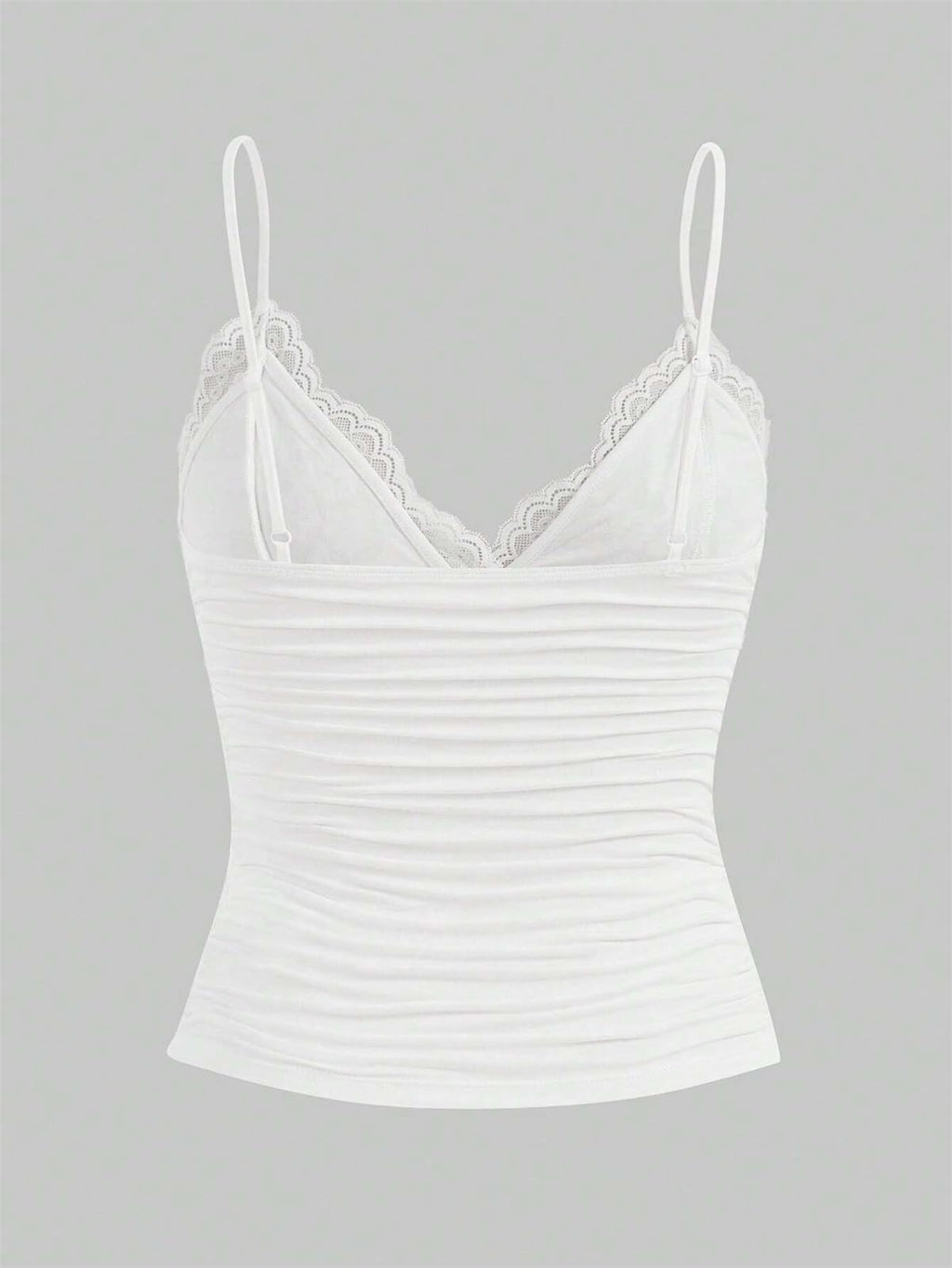 Women Sexy Y2K V Neck Lace Patchwork Cami Shirt