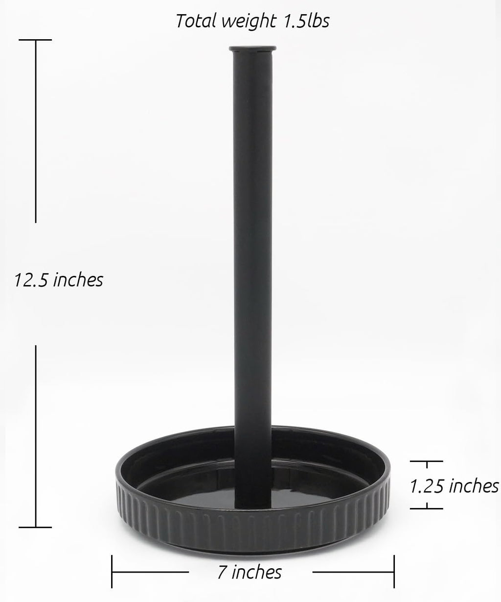 Stable Elegant and Durable Kitchen Roll Stand Paper Towel Holder Countertop, Ceramic Base