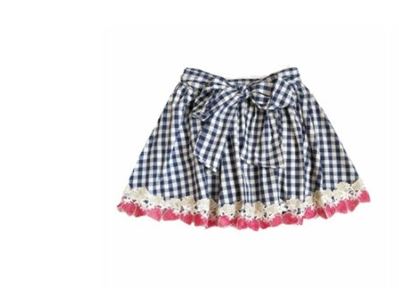 Ladies Red Plaid Bow Skirt