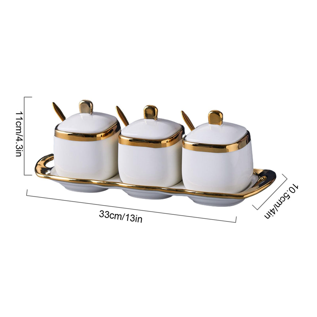 Sugar Bowl With Lid And Spoon, Sugar Pot Set Of 3