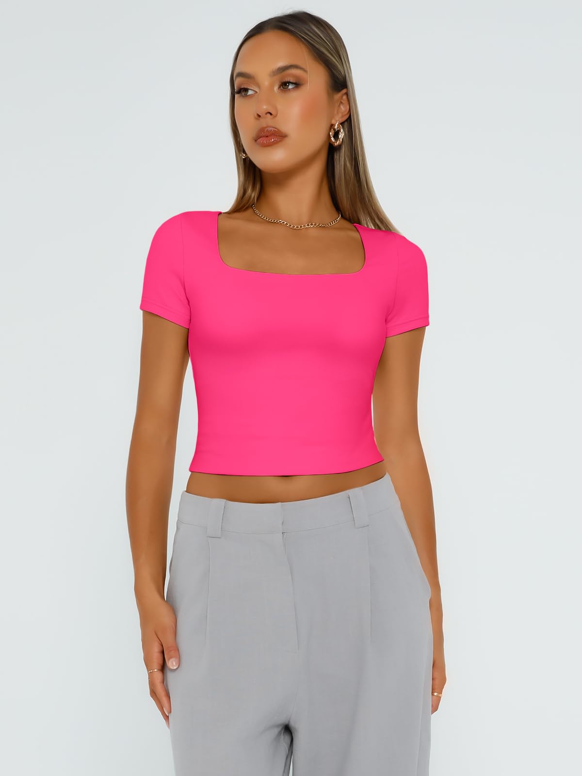 Women Double Lined Crop Tops