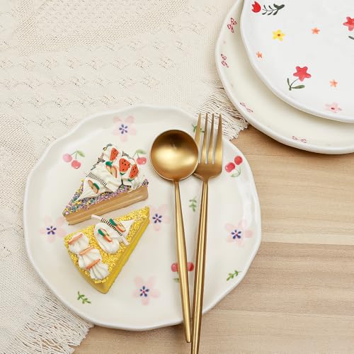 Ceramic Dinner Plates, 8" Modern Rustic Appetizer Plate