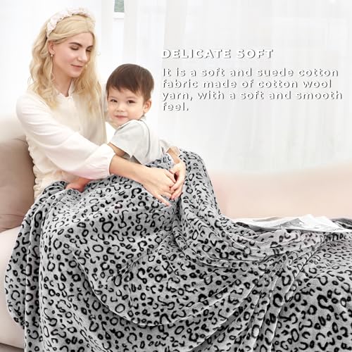 Leopard Throw Blanket - Cheetah Print Soft Fleece Blanket Hot Pink Fuzzy Plush Blankets Cute Bed Couch Decor