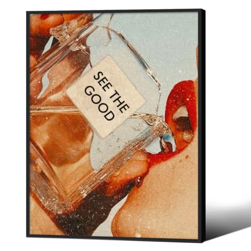 Cocktail Poster Alcohol Drink Wall Art Preppy Bar Cart Canvas Prints for Funky Bar Kitchen Wall Decor