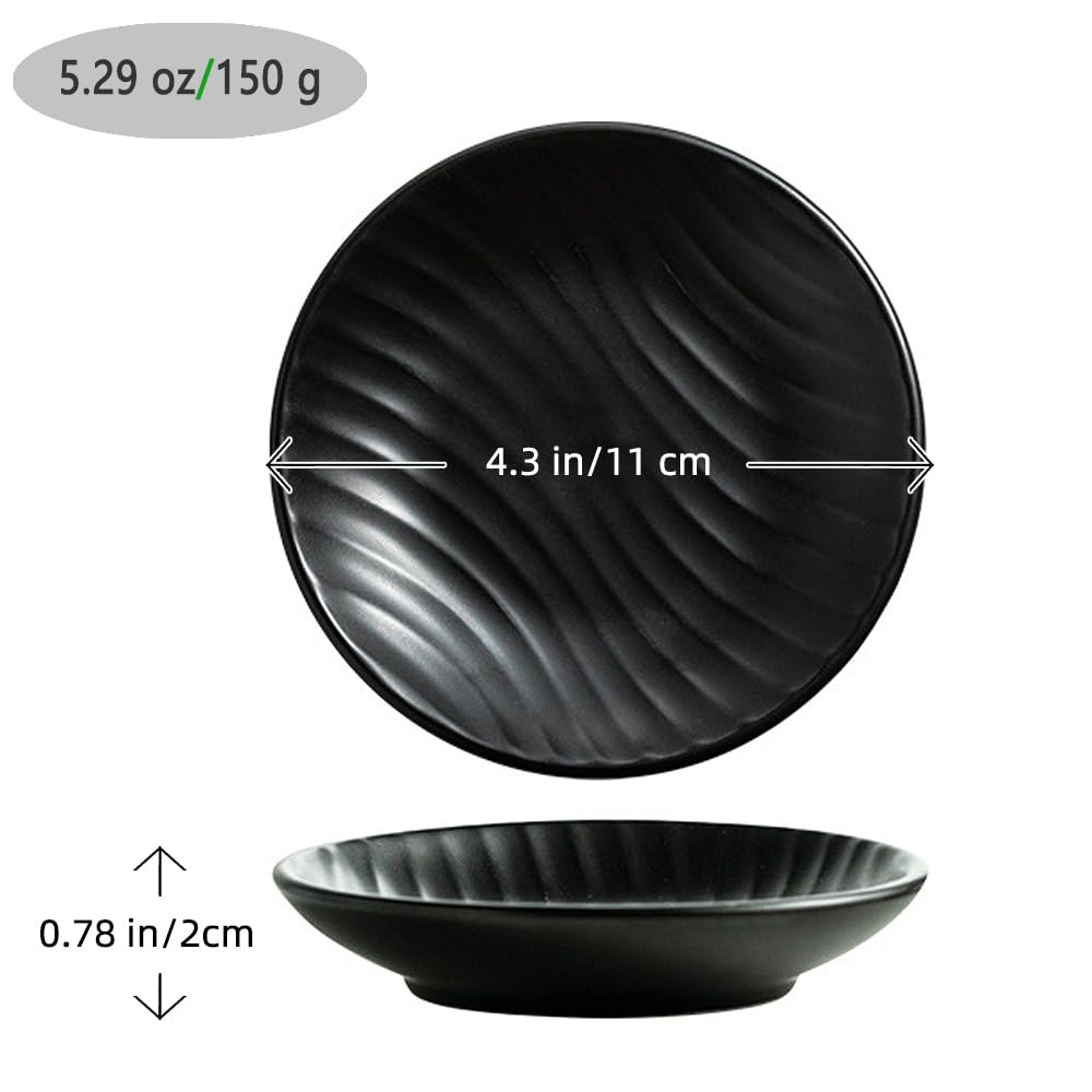 Chic Round Soap Dish, Modern Minimalist Striped Design Ceramic Tray