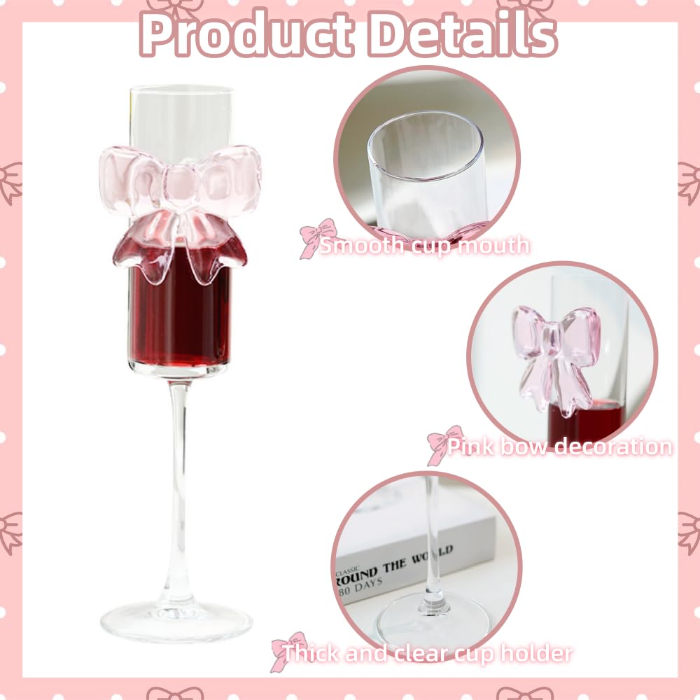 Coquette Two Pack Pink Bow Champagne Glasses