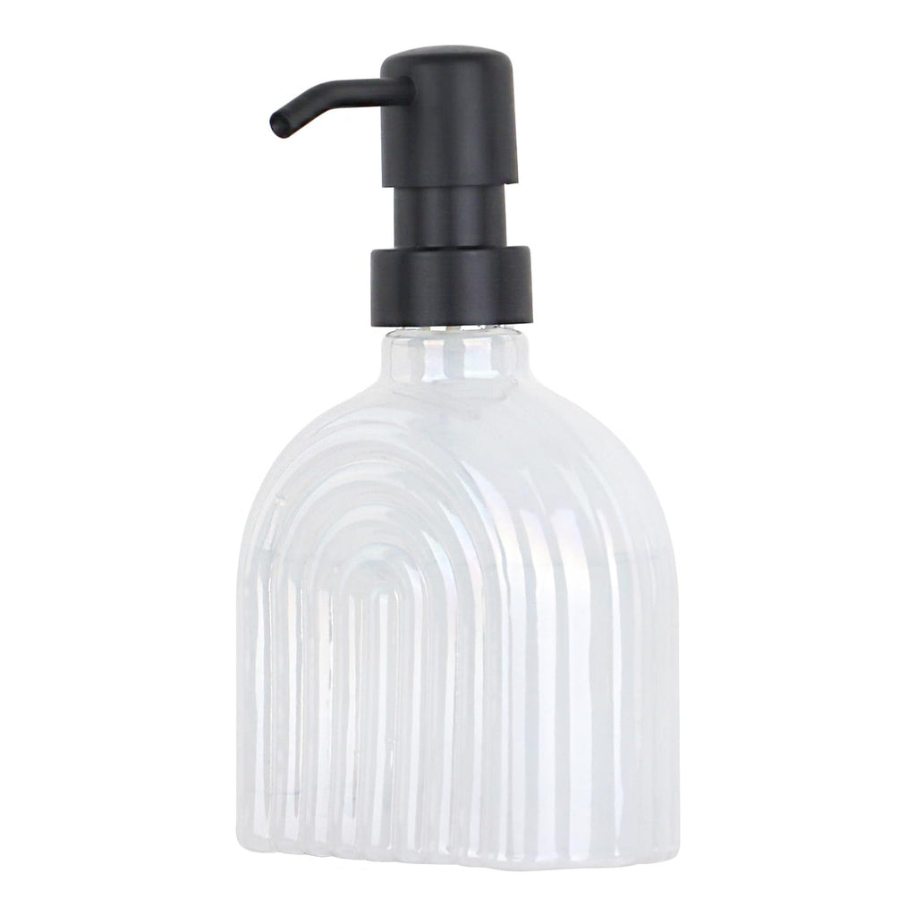 Glass Soap Dispenser Bathroom, 9 Oz Kitchen Soap Dispenser, Refillable Liquid Modern Soap Dispenser for Hand Soap, Lotion Dispensers Bottle