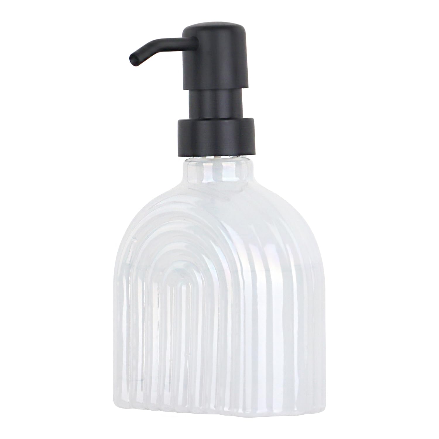 Glass Soap Dispenser Bathroom, 9 Oz Kitchen Soap Dispenser, Refillable Liquid Modern Soap Dispenser for Hand Soap, Lotion Dispensers Bottle