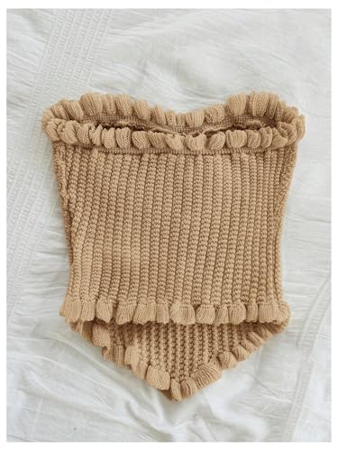 Women's Pearl Strapless Tops Summer Asymmetrical Tube Tops