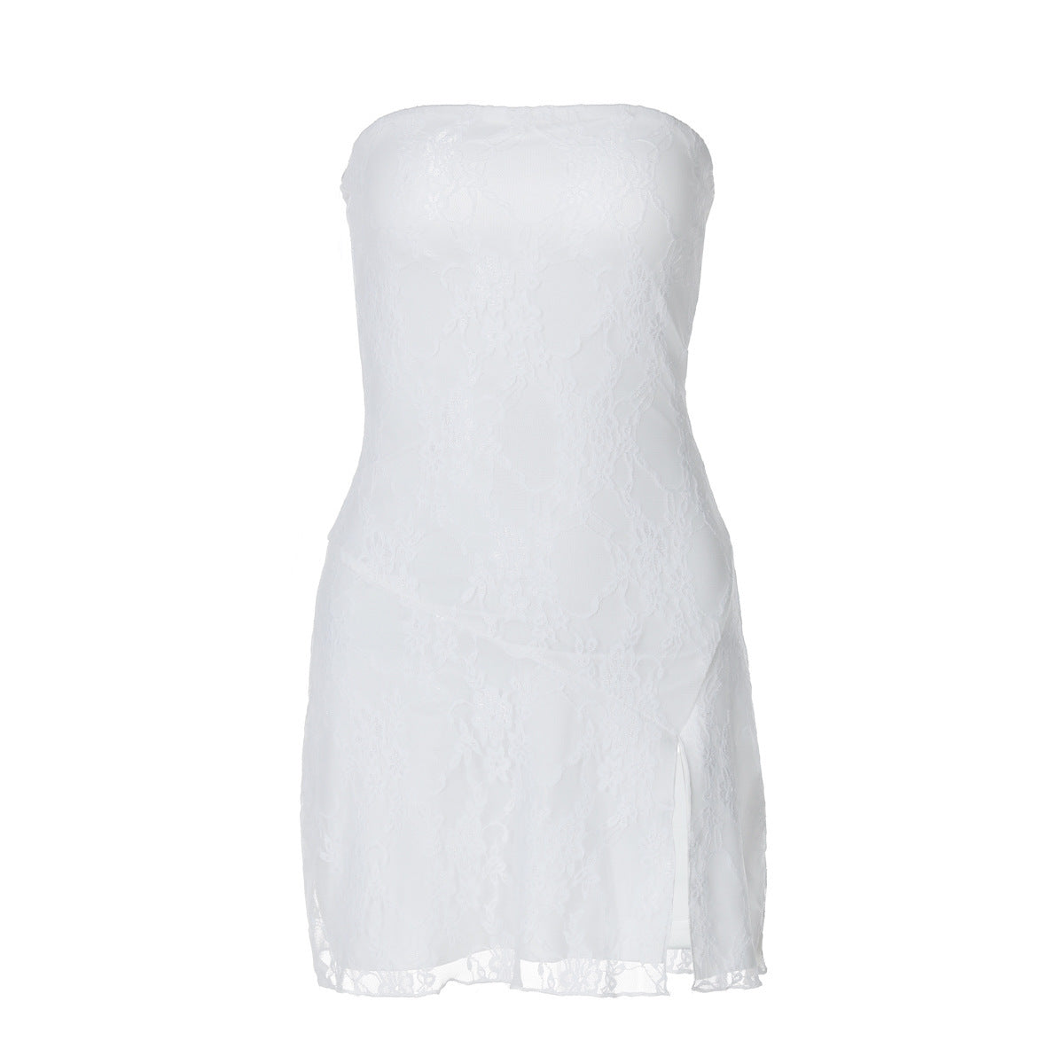 Women's Fashion Tube Top Stitching Lace Slim Dress