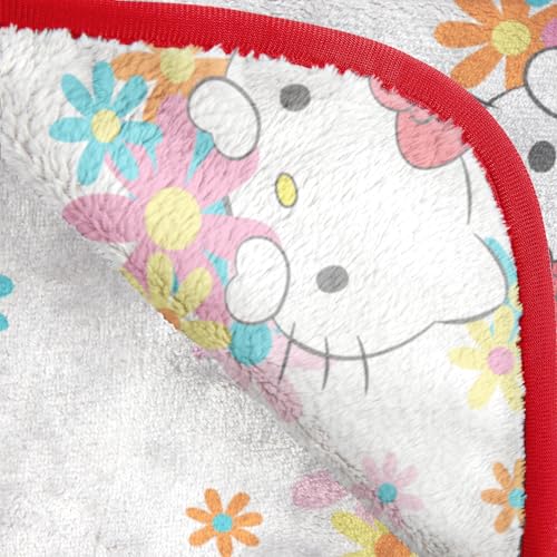 Hello Kitty White Kitties Plush Blanket - Measures 60 x 90 Inches, Kids Bedding - Super Soft Fleece Bedding