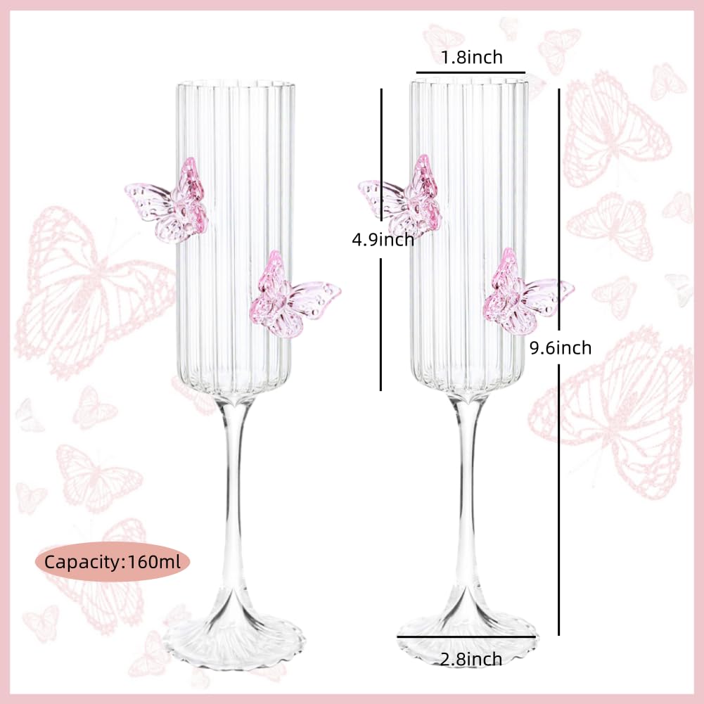 Coquette 3D Butterflies Butterfly Glassware