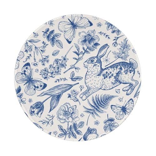 Round Mouse Pad Desk Top - Stitched Edges 8 X 8 Inch