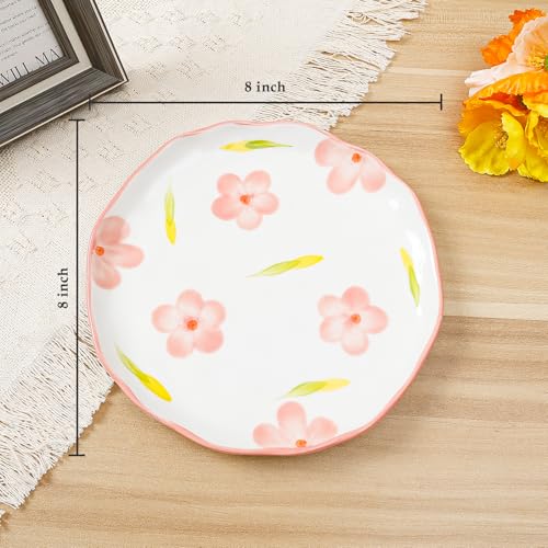 Ceramic Dinner Plates, 8" Modern Rustic Appetizer Plate