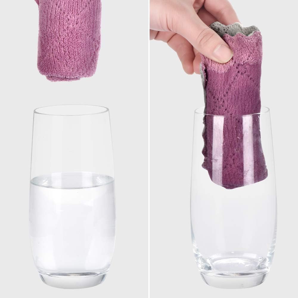 Double-Sided Microfiber Kitchen Towels â€?Multipurpose Reusable Dish Cloths 12-Piece Set of 10"x6"