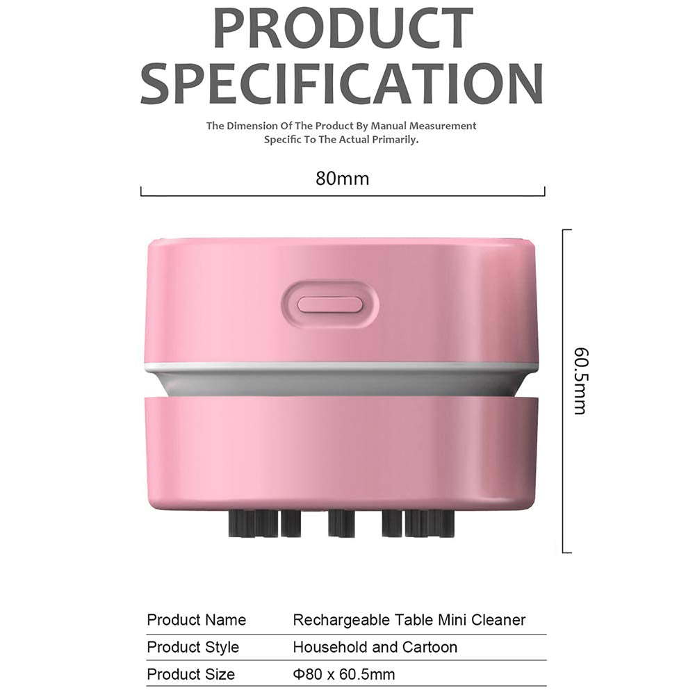 Desktop Vacuum Cleaner, Mini Table dust Sweeper Energy Saving, High Endurance up to 400 mins, Cordless & 360º Rotatable for Cleaning