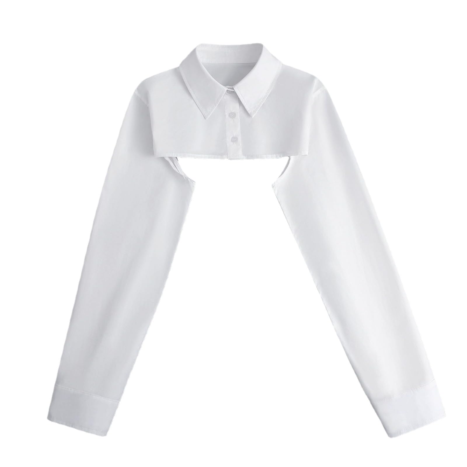 Fake Collar Long Sleeves Detachable Blouse False Collar Half Shirt Blouse Collar